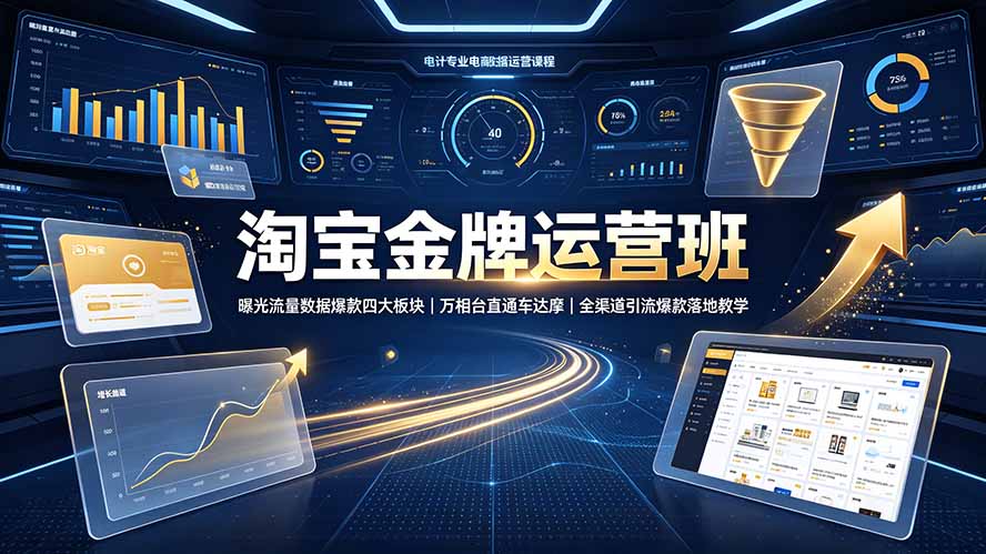 淘宝金牌运营班-7月:曝光流量数据爆款四大板块|万相台直通车达摩|全渠道引流爆款落地教学-智富思维学堂
