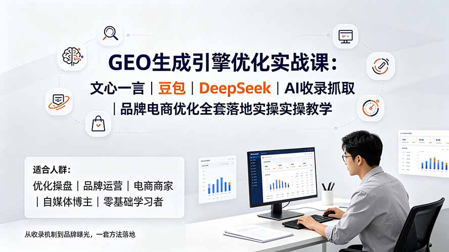 GEO生成引擎优化实战课：文心一言｜豆包｜DeepSeek｜AI收录抓取｜品牌电商优化全套落地实操教学-智富思维学堂