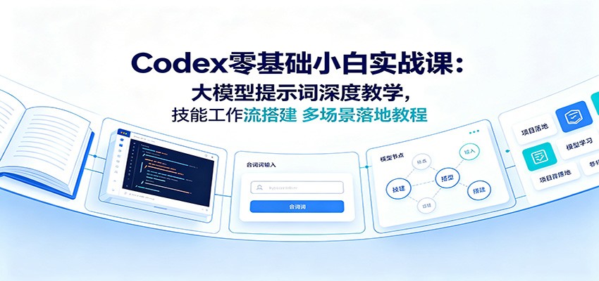 Codex零基础小白实战课:大模型提示词深度教学,技能工作流搭建多场景落地教程-智富思维学堂