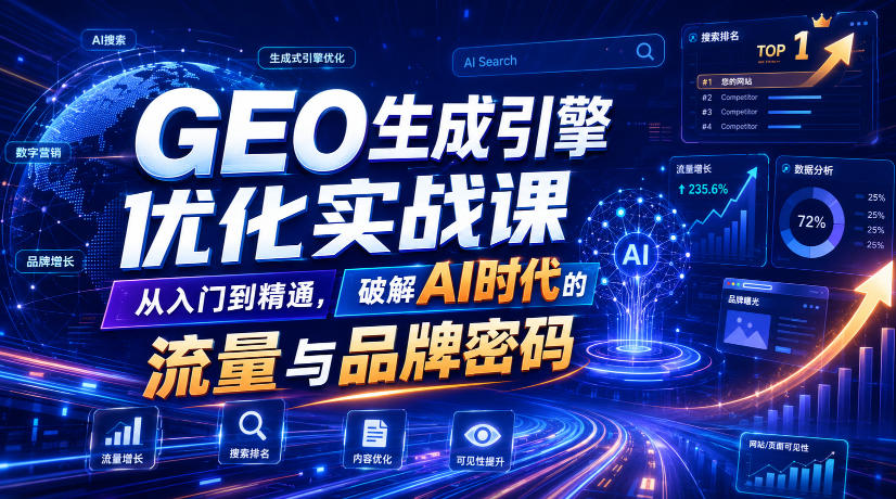 GEO生成引擎优化实战课,从入门到精通,破解AI时代的流量与品牌密码-智富思维学堂