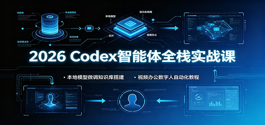 2026 Codex智能体全栈实战课：本地模型微调知识库搭建，视频办公数字人自动化教程-智富思维学堂