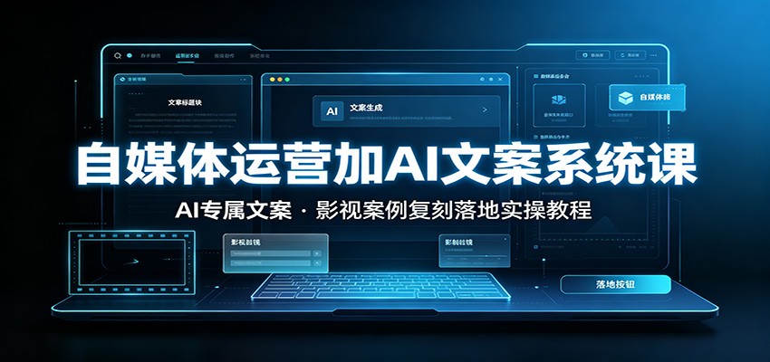 自媒体运营加AI文案系统课：：AI专属文案，影视案例复刻落地实操教程-智富思维学堂