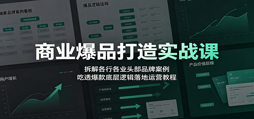 商业爆品打造实战课：拆解各行各业头部品牌案例，吃透爆款底层逻辑落地运营教程-智富思维学堂