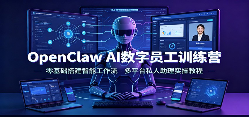 OpenClaw AI数字员工训练营：零基础搭建智能工作流，多平台私人助理实操教程-智富思维学堂