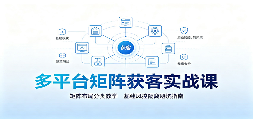 多平台矩阵获客实战课：矩阵布局分类教学，基建风控隔离避坑指南-智富思维学堂