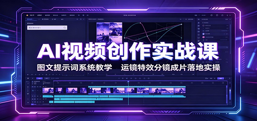 AI视频创作实战课：图文提示词系统教学，运镜特效分镜成片落地实操-智富思维学堂