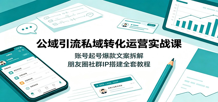 公域引流私域转化运营实战课：账号起号爆款文案拆解，朋友圈社群IP搭建全套教程-智富思维学堂
