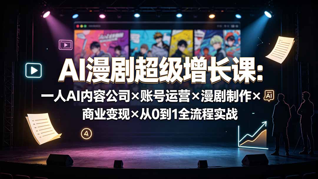 AI漫剧超级增长课：一人AI内容公司×账号运营×漫剧制作×商业变现×从0到1全流程实战-智富思维学堂