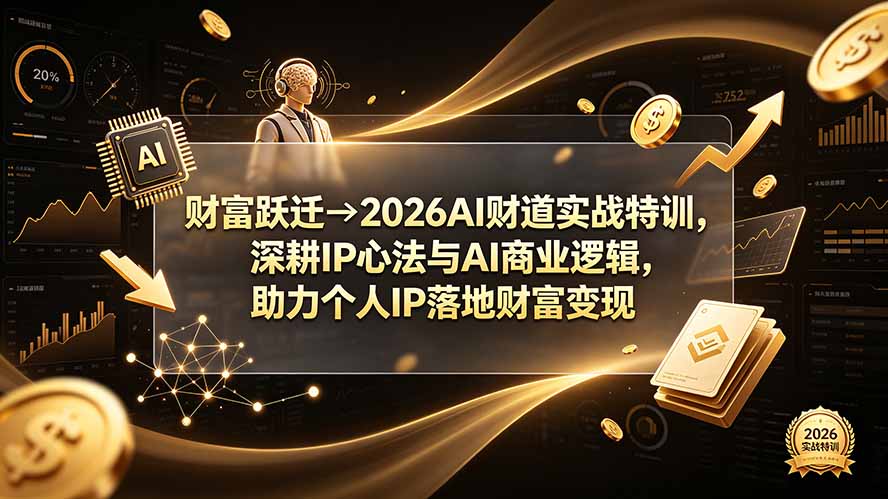 财富跃迁→2026AI财道实战特训，深耕IP心法与AI商业逻辑，助力个人IP落地财富变现-智富思维学堂