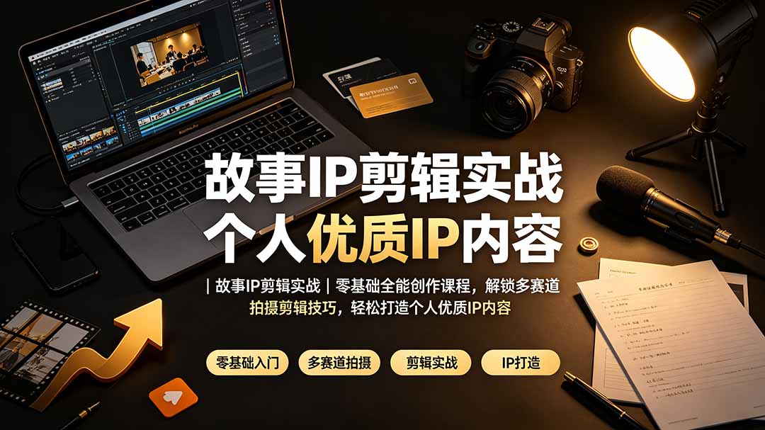 故事IP剪辑实战｜零基础全能创作课程，解锁多赛道拍摄剪辑技巧，轻松打造个人优质IP内容-智富思维学堂