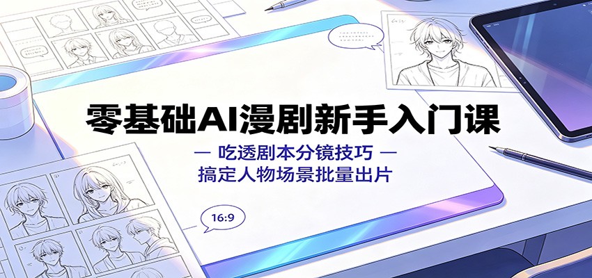 零基础AI漫剧新手入门课：吃透剧本分镜技巧，搞定人物场景批量出片-智富思维学堂