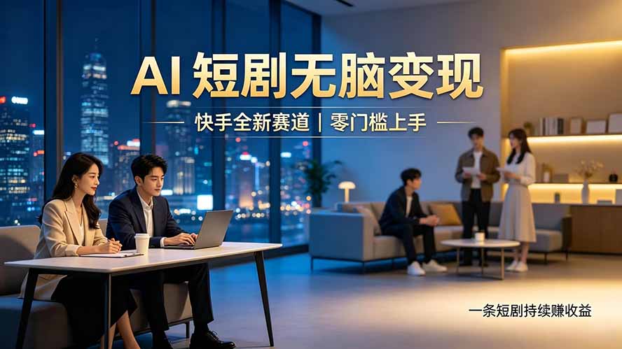 别乱找副业了，快手 AI 短剧零门槛长久被动增收-智富思维学堂