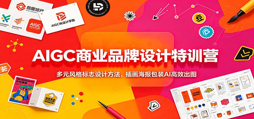 AIGC商业品牌设计特训营：多元风格标志设计方法，插画海报包装AI高效出图-智富思维学堂