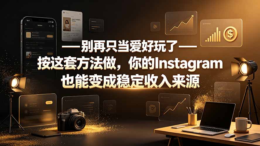 别再只当爱好玩了——按这套方法做,你的Instagram也能变成稳定收入来源-智富思维学堂