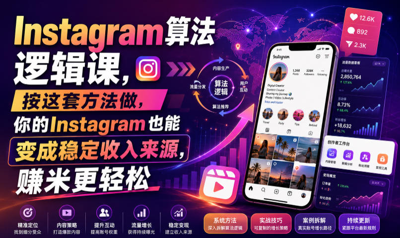 Instagram算法逻辑课,按这套方法做,你的Instagram也能变成稳定收入来源,賺米更轻松【原创双语字幕】-智富思维学堂