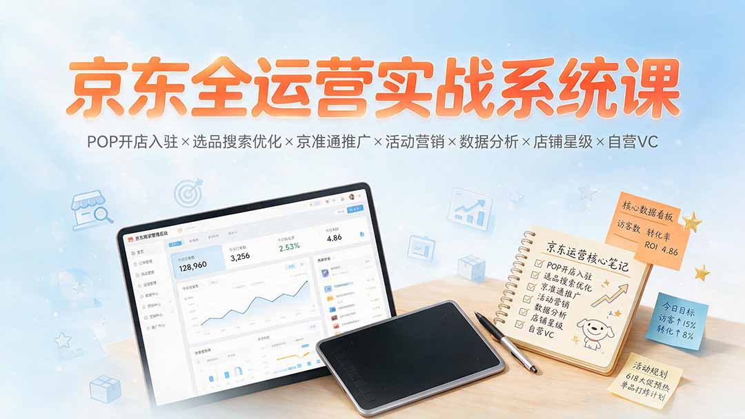 图片[2]-京东全运营实战系统课：POP开店入驻×选品搜索优化×京准通推广×活动营销×数据分析×店铺星级×自营VC-智富思维学堂