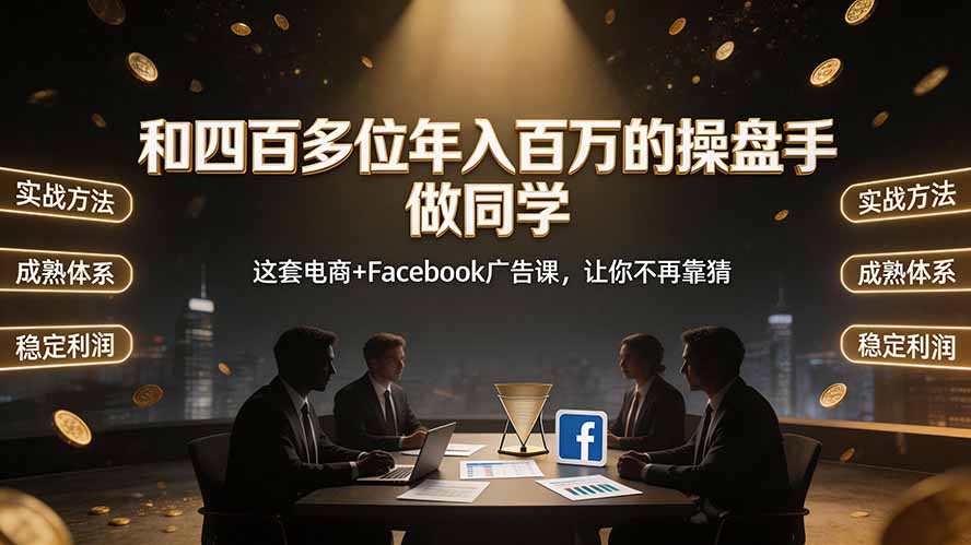 和四百多位年入百万的操盘手做同学——这套电商+Facebook广告课,让你不再靠猜【原创双语字幕】-智富思维学堂