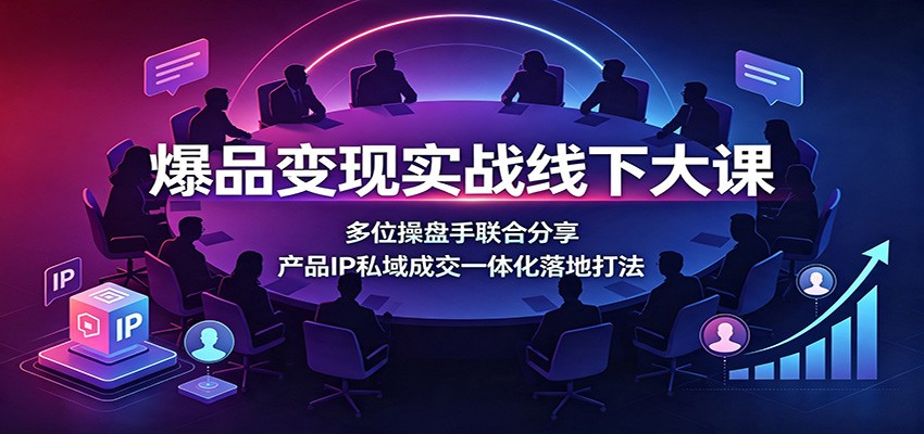 爆品变现实战线下大课：多位操盘手联合分享，产品IP私域成交一体化落地打法-智富思维学堂