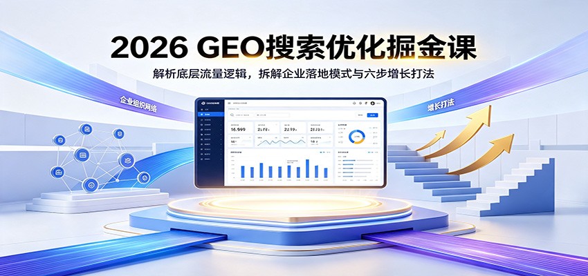 2026 GEO搜索优化掘金课：解析底层流量逻辑，拆解企业落地模式与六步增长打法-智富思维学堂