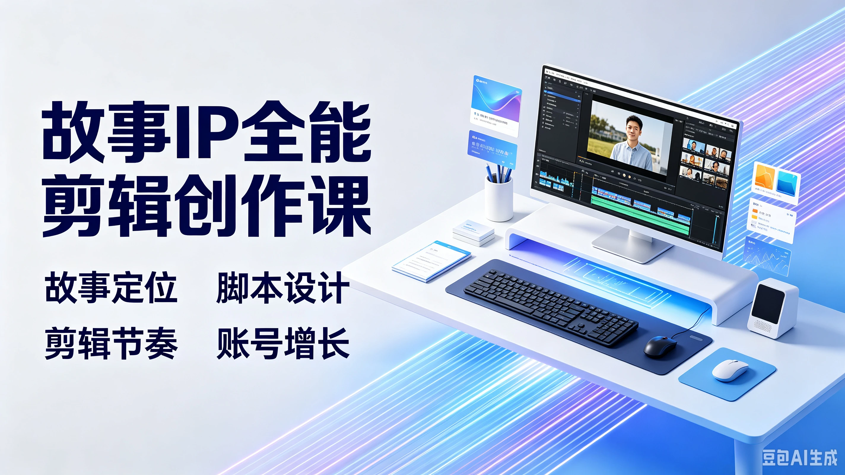 【精】故事IP全能剪辑创作课,故事定位、脚本设计、剪辑节奏、账号增长-智富思维学堂