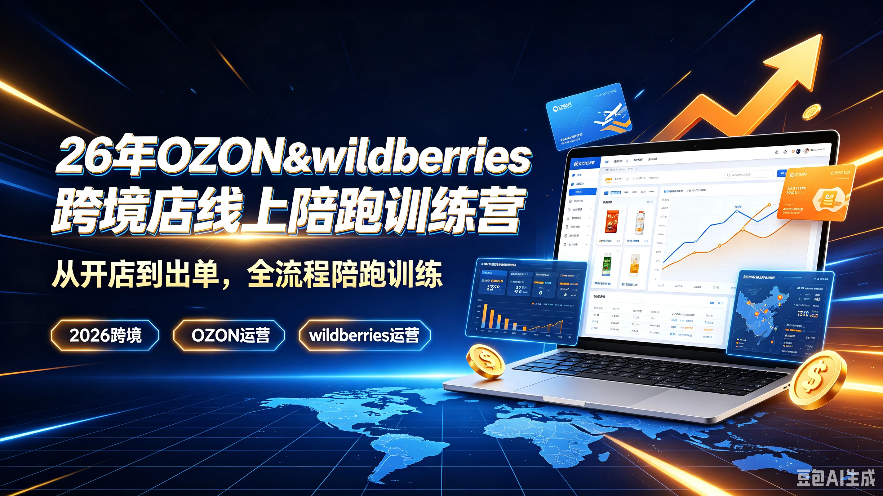 【精】26年OZON&wildberries跨境店线上陪跑训练营,从开店到出单,全流程陪跑训练,2026跨境、OZON运营、wildberries运营-智富思维学堂