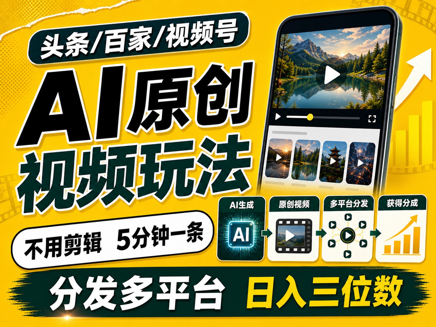 2026头条百家号升级玩法 5分钟一条原创视频 发多平台赚收-智富思维学堂