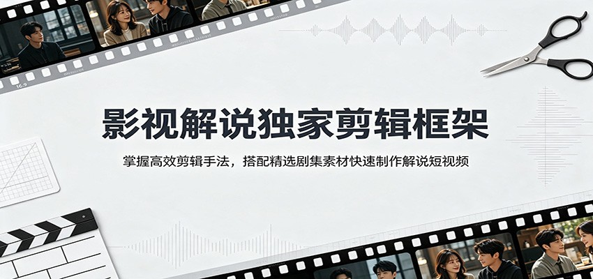 影视解说独家剪辑框架:掌握高效剪辑手法,搭配精选剧集素材快速制作解说短视频-智富思维学堂