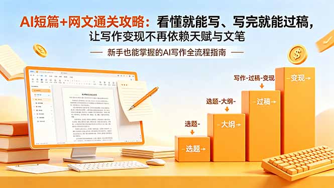 AI短篇+网文通关攻略-更新:看懂就能写、写完就能过稿,让写作变现不再依赖天赋与文笔-智富思维学堂