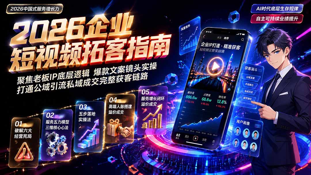 2026AI时代服务增长力实战课-无水印|五力模型三维心法教学,破解门店客源流失低价内卷实现长效业绩增长-智富思维学堂