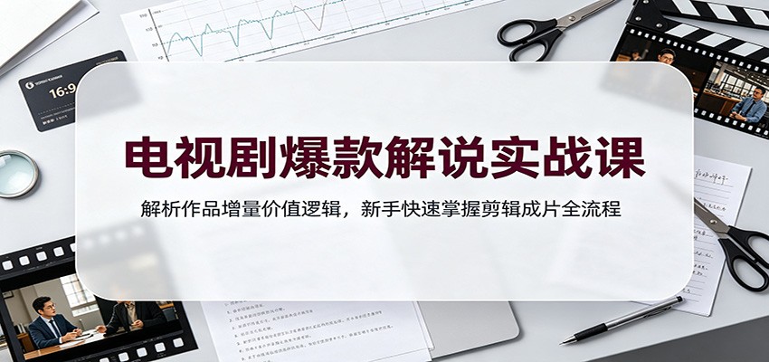 电视剧爆款解说实战课：解析作品增量价值逻辑，新手快速掌握剪辑成片全流程-智富思维学堂
