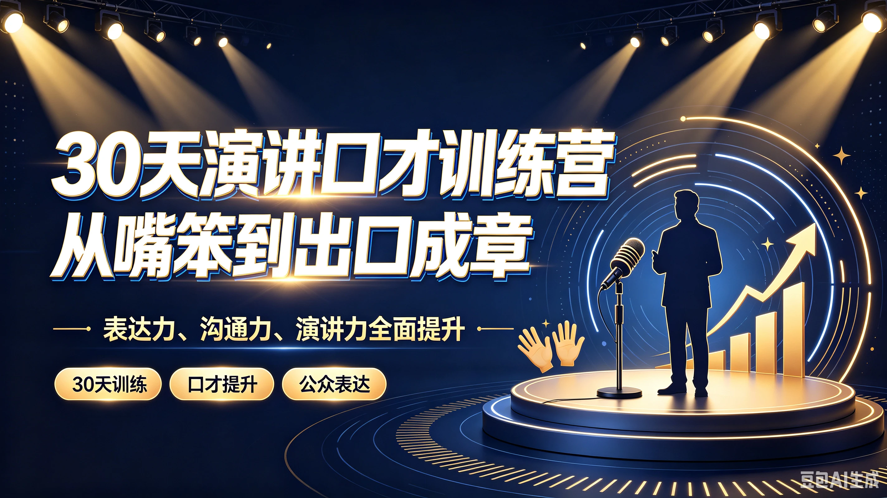 【精】30天演讲口才训练营｜从嘴笨到出口成章，表达力、沟通力、演讲力全面提升-智富思维学堂