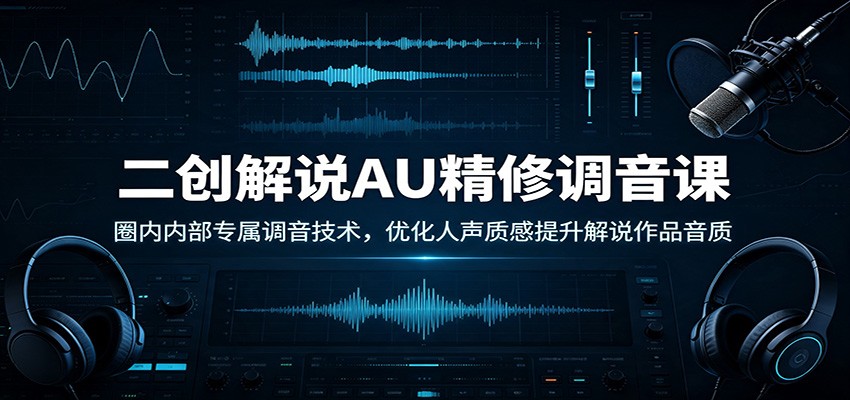 二创解说AU精修调音课：圈内内部专属调音技术，优化人声质感提升解说作品音质-智富思维学堂