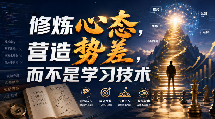 付费文章：修炼心态，营造势差，而不是学习技术-智富思维学堂