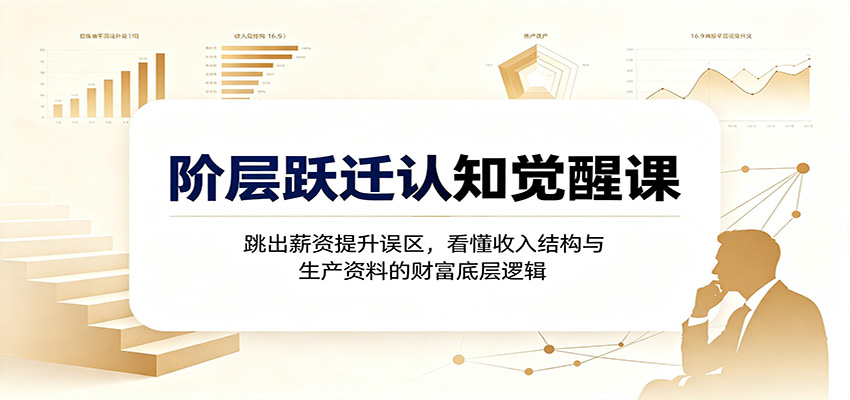 阶层跃迁认知觉醒课：跳出薪资提升误区，看懂收入结构与生产资料的财富底层逻辑-智富思维学堂