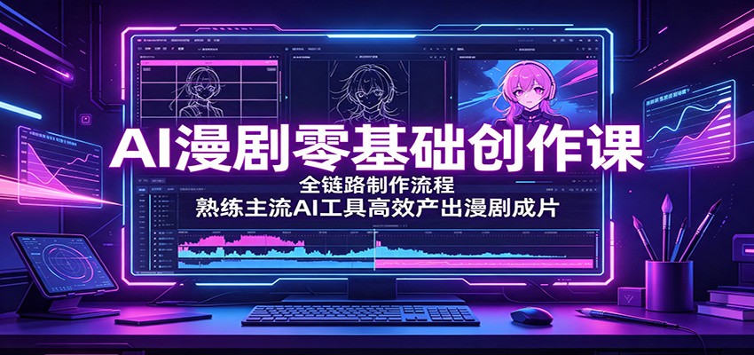 AI漫剧零基础创作课：全链路制作流程，熟练主流AI工具高效产出漫剧成片-智富思维学堂