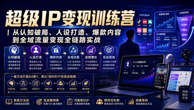 超级IP变现训练营｜从认知破局、人设打造、爆款内容到全域流量变现全链路实战-智富思维学堂