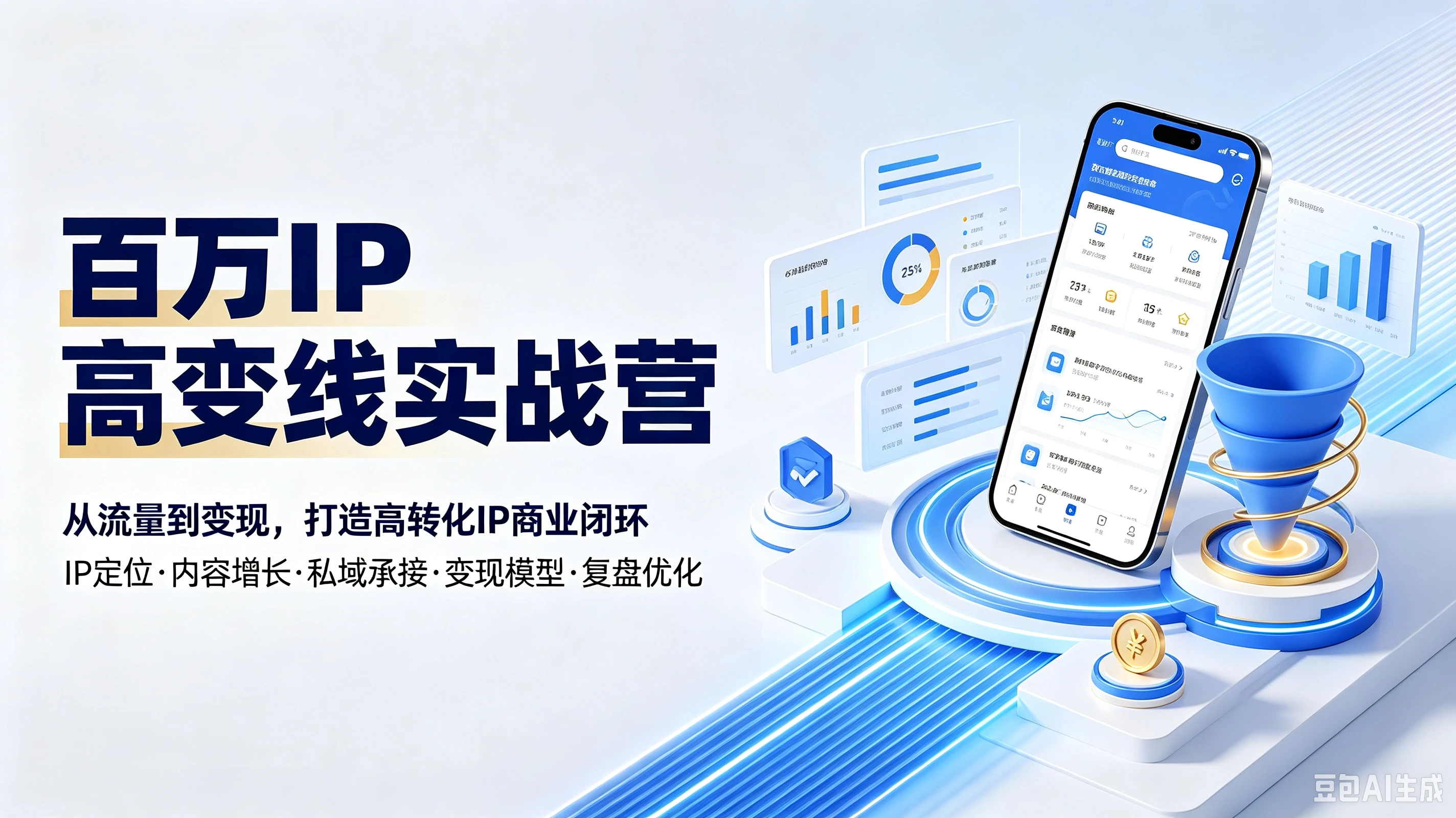 【精】百万IP高变线实战营从流量到变现,打造高转化IP商业闭环IP定位·内容增长·私域承接·变现模型·复盘优化-智富思维学堂