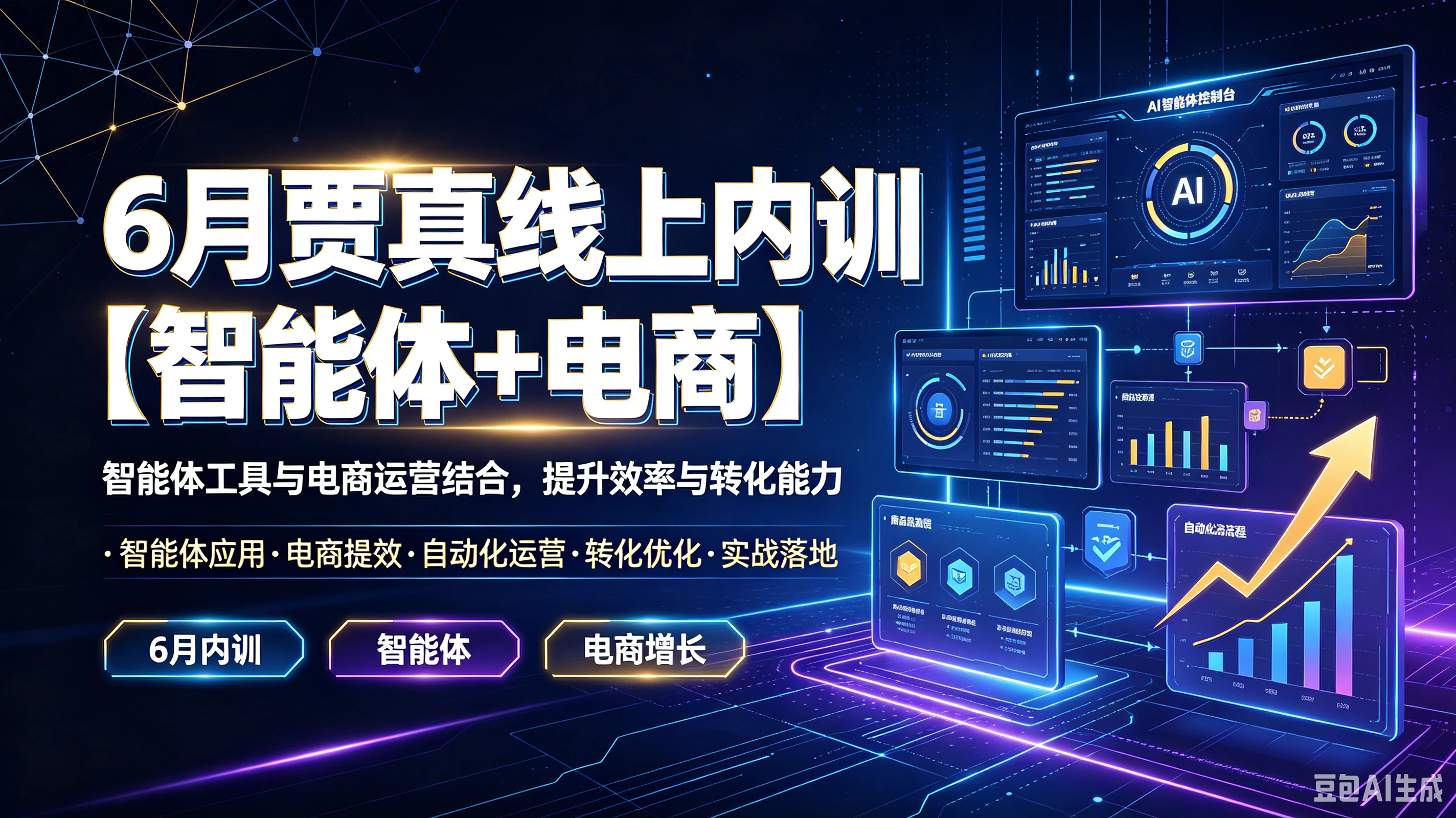 【精】6月贾真线上内训【智能体+电商】智能体工具与电商运营结合,提升效率与转化能力,智能体应用、电商提效、自动化运营、转化优化、实战落地-智富思维学堂