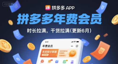 拼多多年费会员,实经验分享操,时长拉满,干货拉满(更新260804)-智富思维学堂