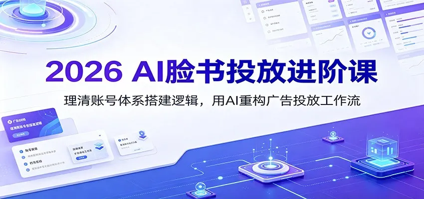 2026 AI脸书投放进阶课：理清账号体系搭建逻辑，用AI重构广告投放工作流（更新）-智富思维学堂