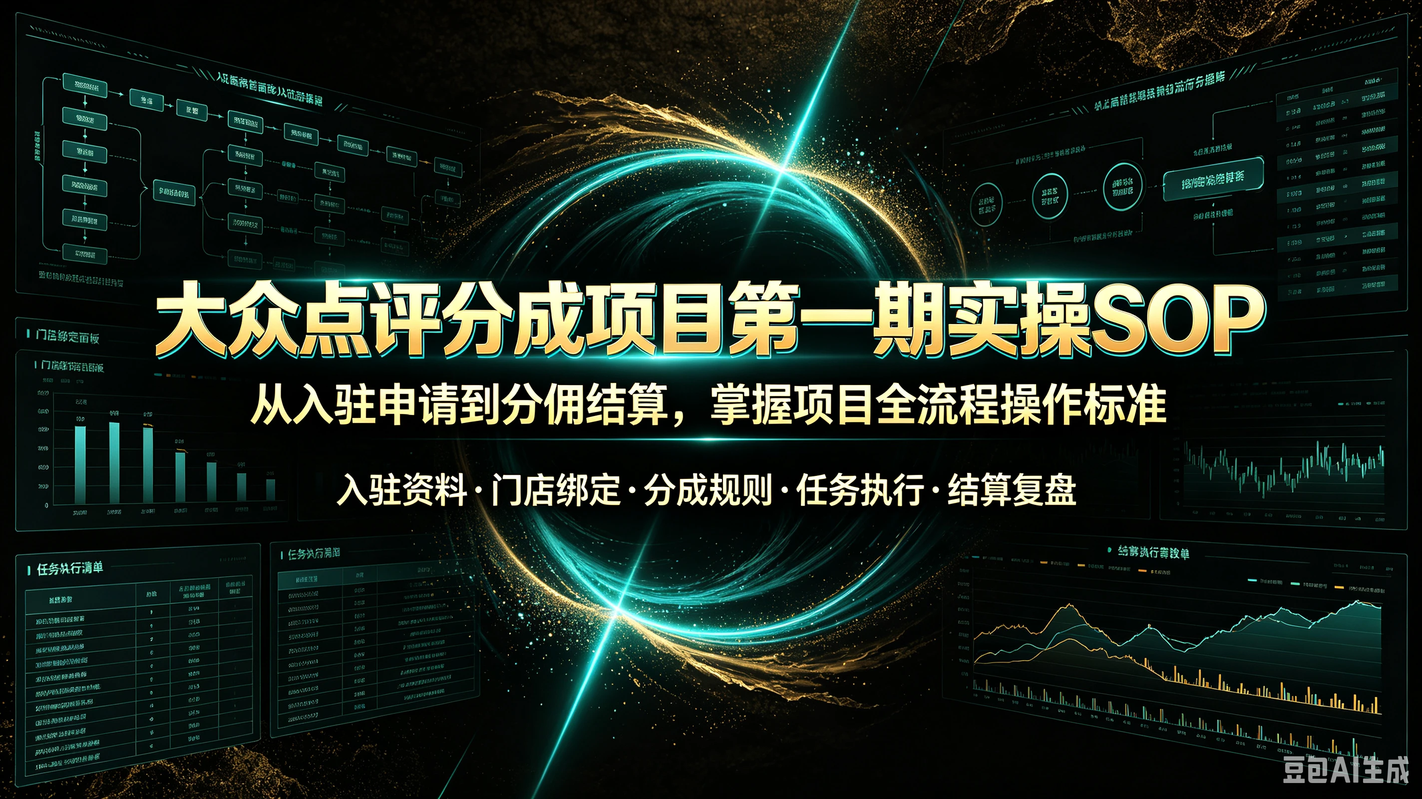 【精】大众点评分成项目第一期实操SOP,从入驻申请到分佣结算,掌握项目全流程操作标准,入驻资料、门店绑定、分成规则、任务执行、结算复盘-智富思维学堂