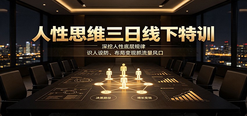 人性思维三日线下特训：深挖人性底层规律，识人设防、布局变现抓流量风口-智富思维学堂