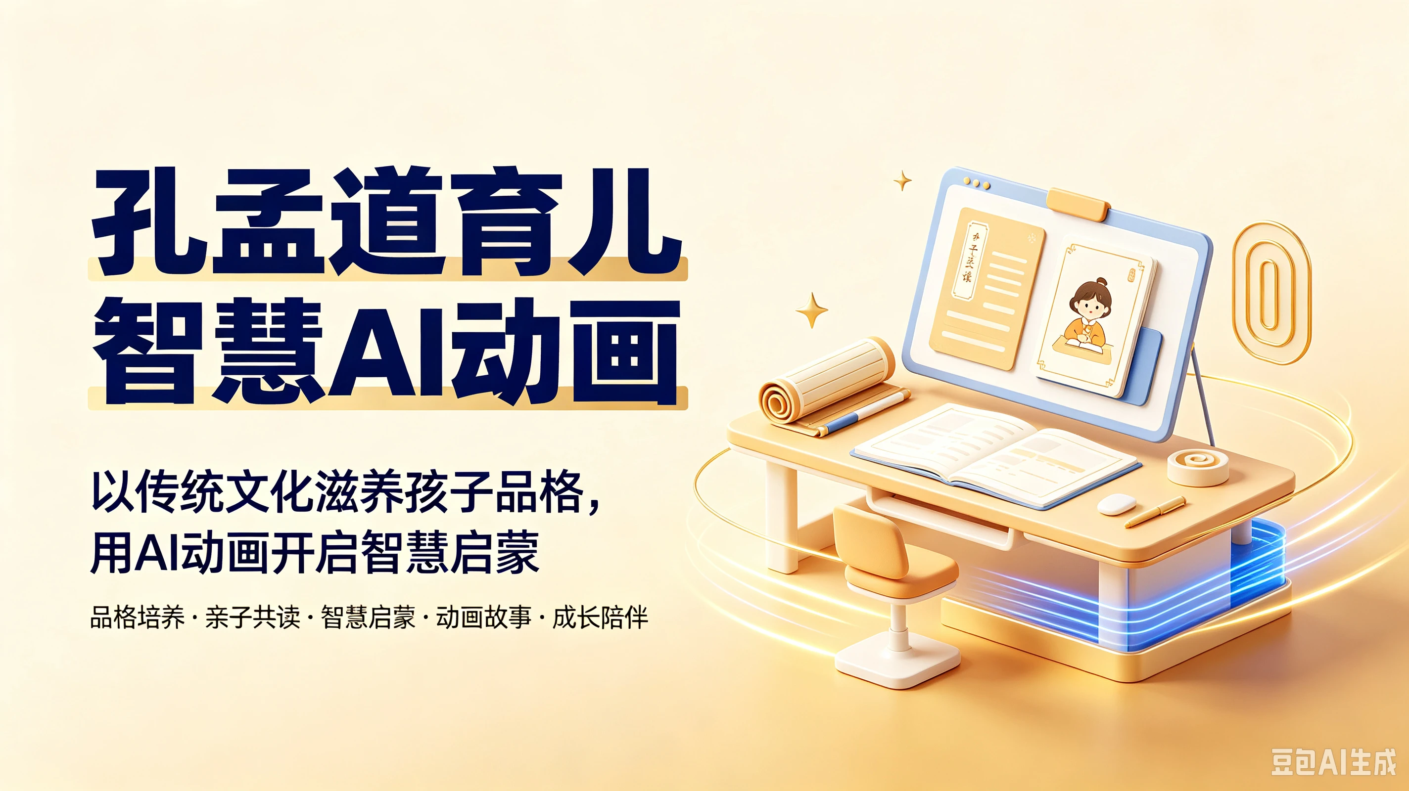 【精】孔孟道育儿智慧AI动画,以传统文化滋养孩子品格,用AI动画开启智慧启蒙,品格培养、亲子共读、智慧启蒙、动画故事、成长陪伴-智富思维学堂