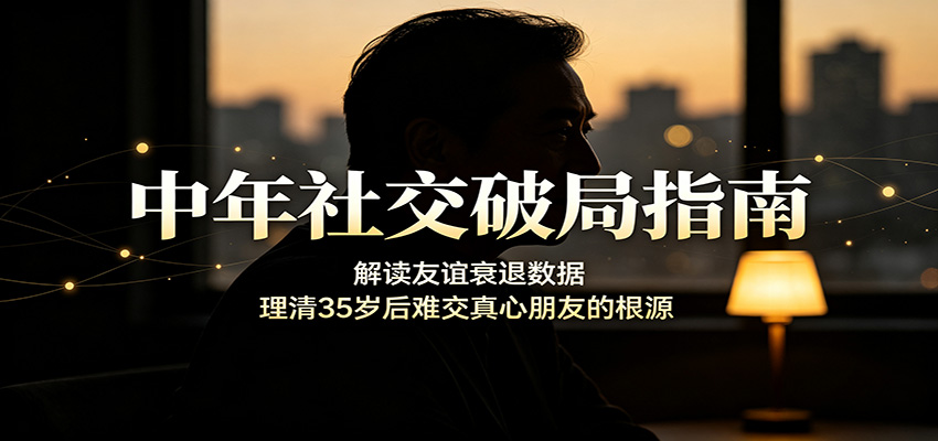中年社交破局指南：解读友谊衰退数据，理清35岁后难交真心朋友的根源-智富思维学堂