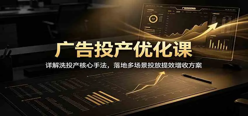 广告投产优化课：详解洗投产核心手法，落地多场景投放提效增收方案-智富思维学堂