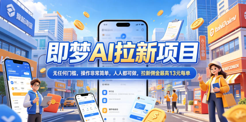2026年即梦AI拉新项目最新玩法,无任何门槛,操作非常简单,人人都可做,拉新佣金最高13米每单(更新08月07日)-智富思维学堂