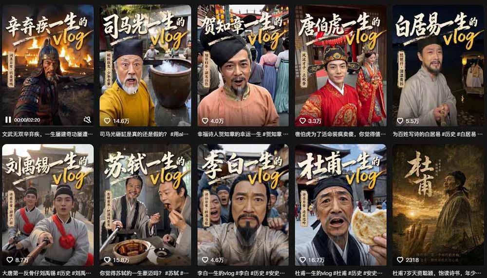 图片[3]-历史人物，诗人一生Vlog教学， AI制作丨伙伴计划丨精选收益丨商单收徒 ，新领域红利期，抓紧做-智富思维学堂