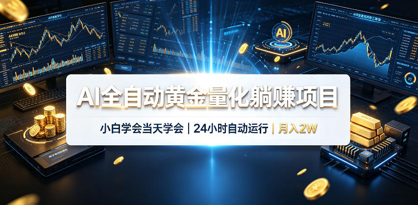 AI全自动黄金量化躺賺项目，24小时自动运行，月入2W！-智富思维学堂
