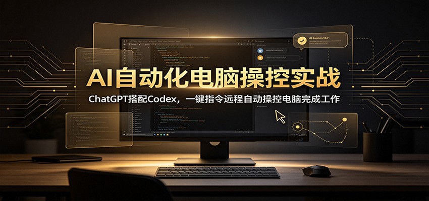 AI自动化电脑操控实战：ChatGPT搭配Codex，一键指令远程自动操控电脑完成工作-智富思维学堂