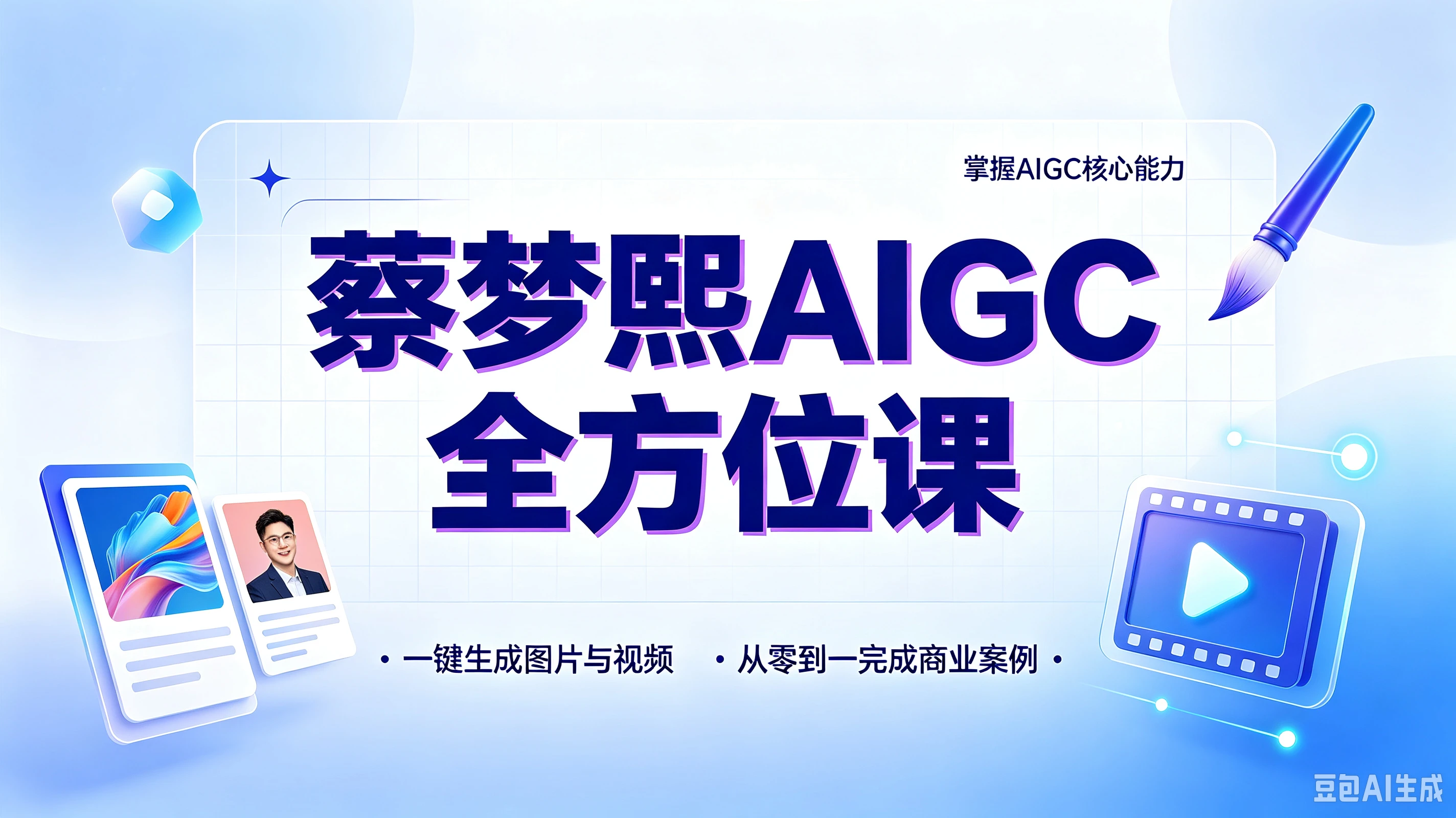 【精】蔡梦熙AIGC全方位课，掌握AIGC核心能力，一键生成图片与视频，从零到一完成商业案例-智富思维学堂